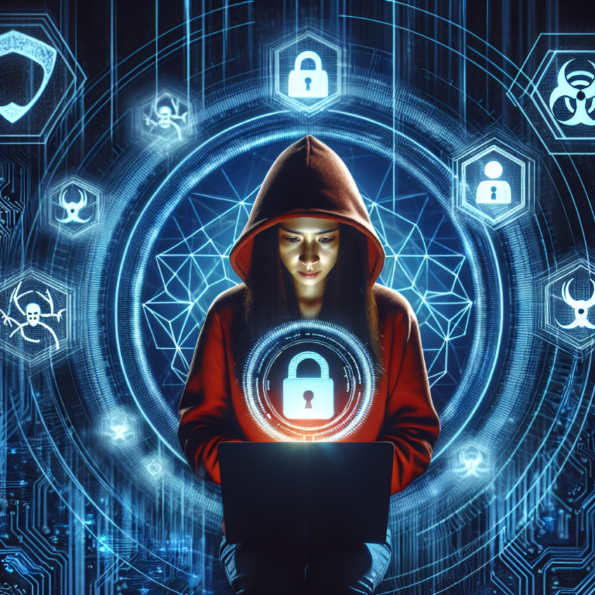 "Illustration of a hacker using malicious email attachments to infiltrate computer systems, highlighting the risks of cyber attacks in cybersecurity."